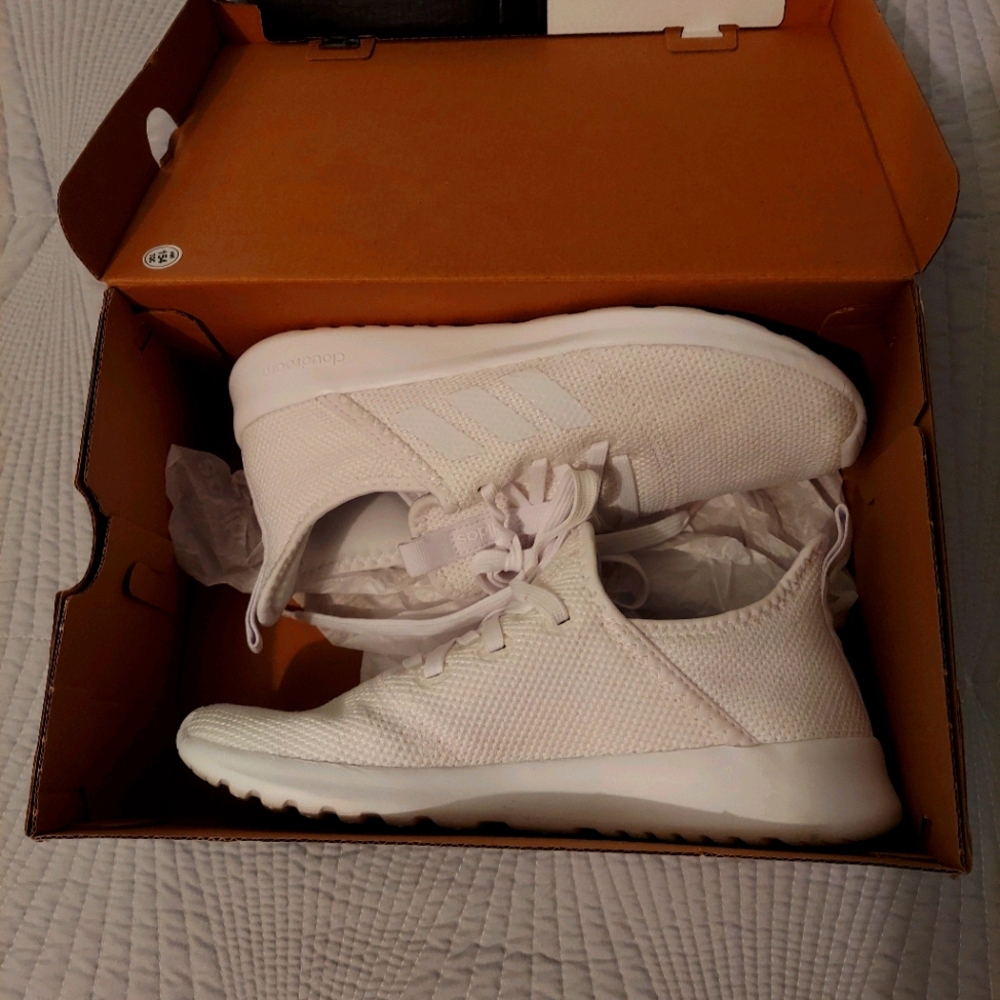 Womens White on white Adidas Running Shoe